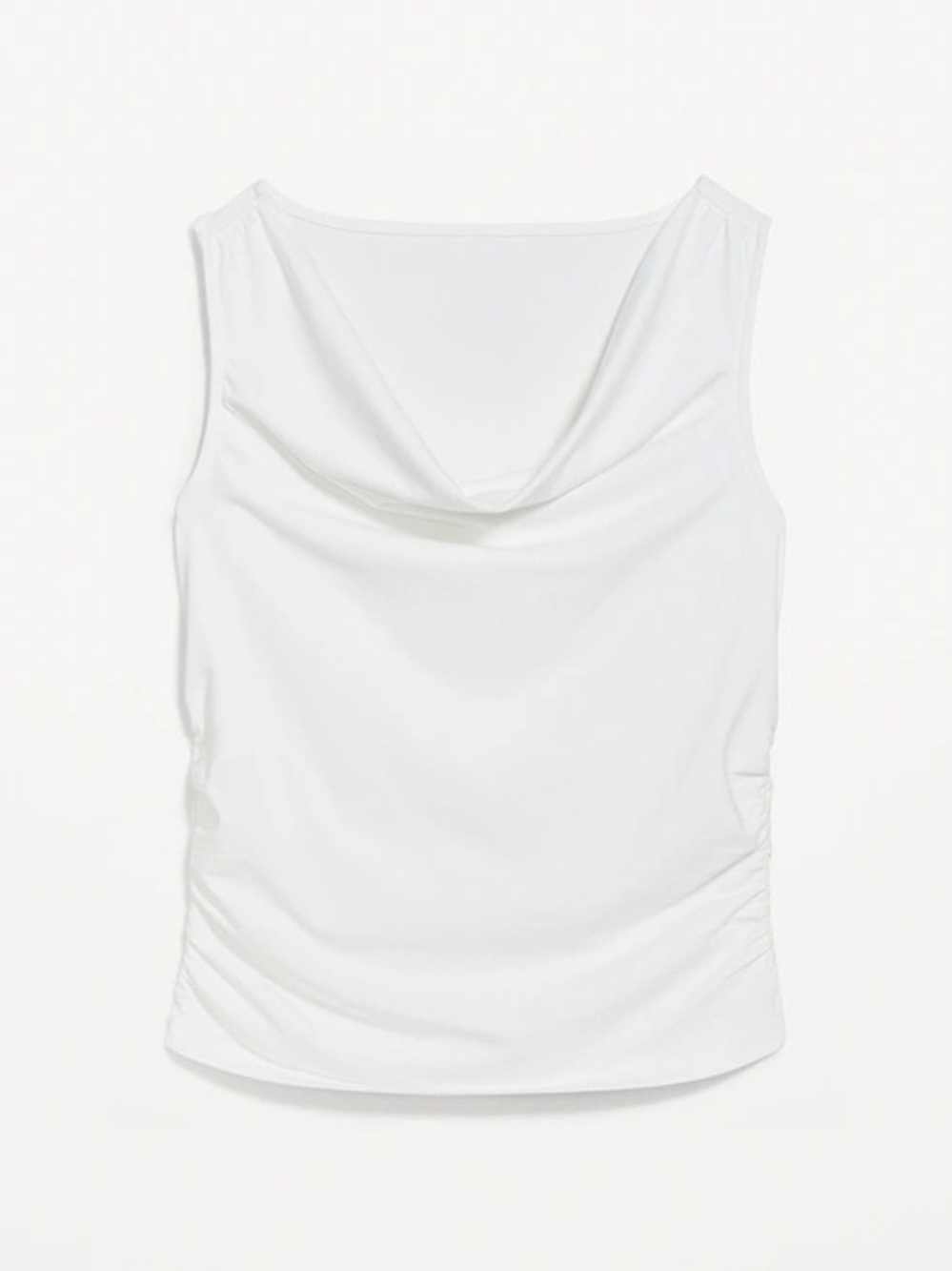 Old Navy White Sleeveless Cowl Neck Top